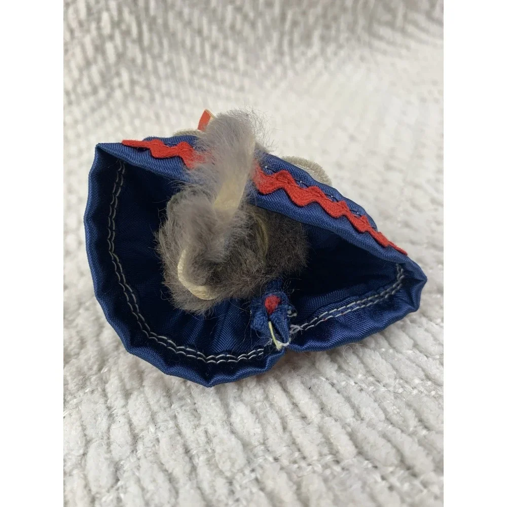 Original Toy Fur Mouse Betsy Ross Blue Red Patriotic Flag West Germany Miniature